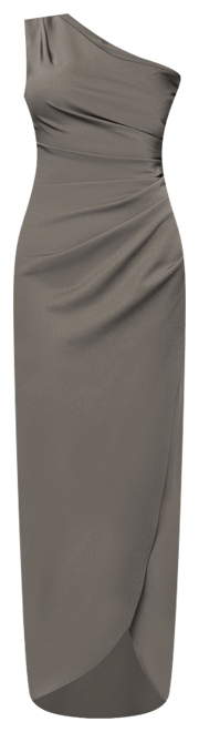 Women's Asymmetric One-Shoulder Satin Gown