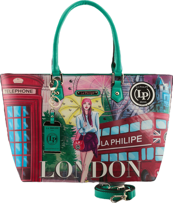 La Philipe Umbrella In London Large Tote Handbag