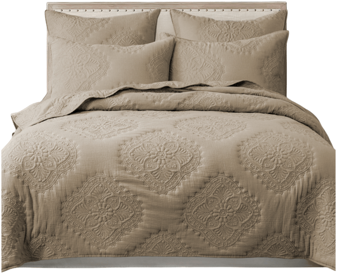 Muslin Stitch Stitching 3-Pc. Quilt Set, King/California King