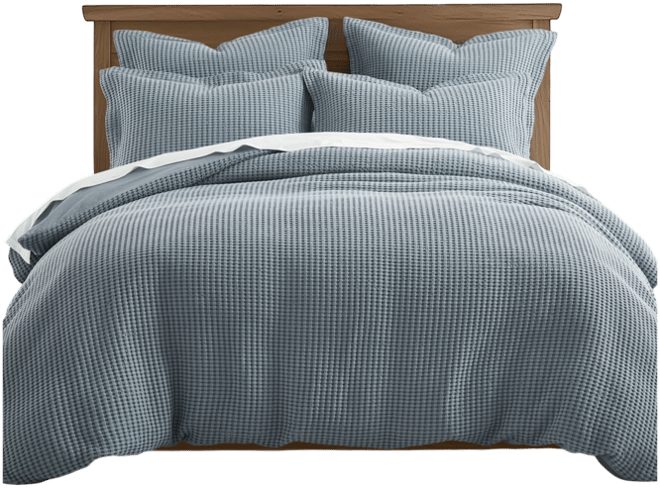 Mills Waffle Textured 3-Pc. Duvet Cover Set, King/California King