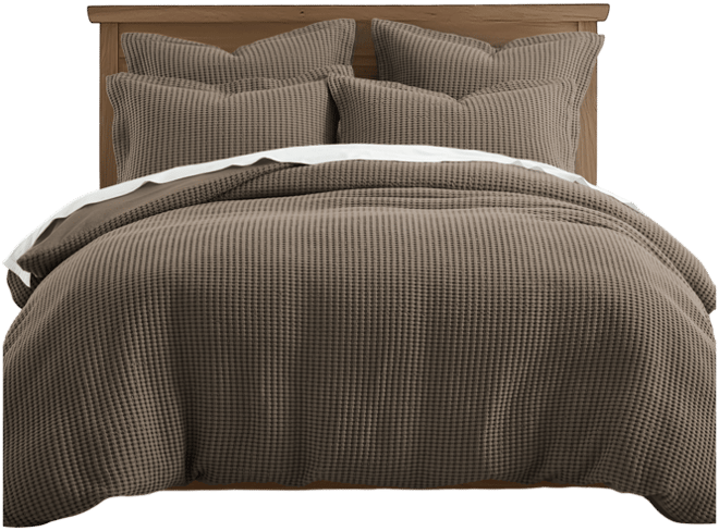 Mills Waffle Textured 3-Pc. Duvet Cover Set, King/California King