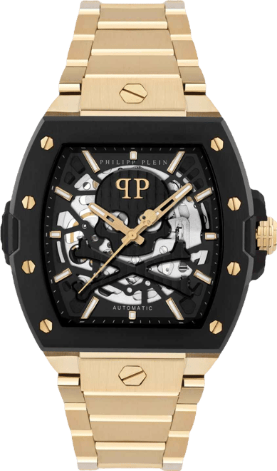 Men's Automatic The Skeleton 2.0 Gold Ion Plated Bracelet Watch 44mm