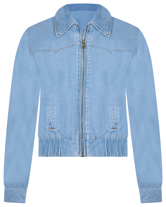Women's Western Zip-Front Denim Bomber Jacket