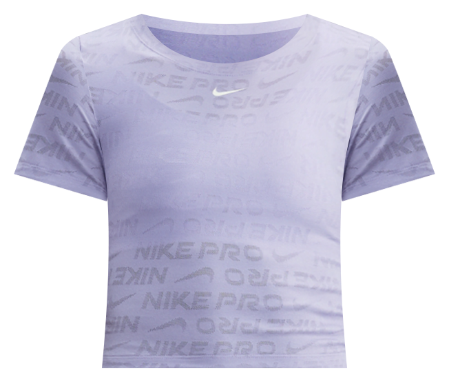 Nike Pro Women's Dri-FIT Short-Sleeve Cropped Jacquard Top