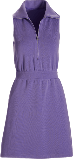 Luxe Lounge Zip Cinched Waist Dress Bougainvillea