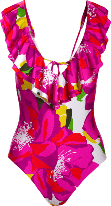Exploded Floral Ruffle One Piece - Multi | Boston Proper