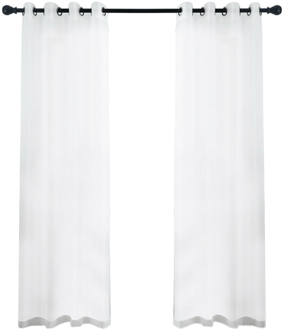 Living 2 Piece Designer Sheer Voile Grommet Top Window Curtains