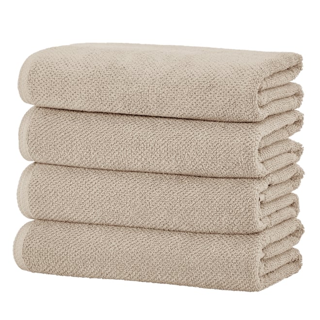 . Cotton Textured 4-Piece Bath Towel Set