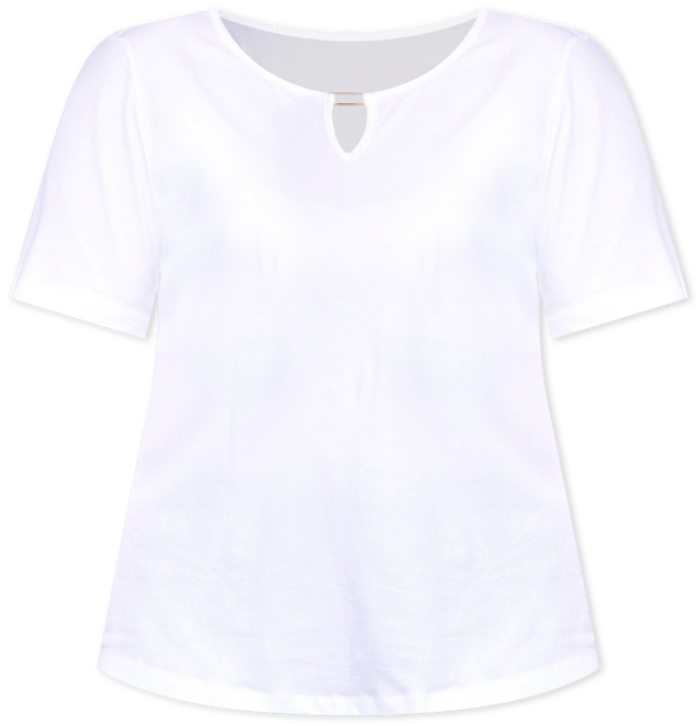 Coral Bay Plus Short Sleeve Keyhole Neck Everyday Tee