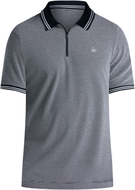 Men's Quarter-Zip Jacquard Polo Shirt