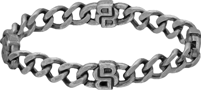 Men's Double B Absolute Galvanic Blackening Stainless Steel Chain Bracelet