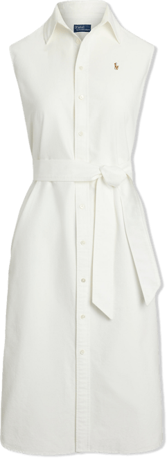 【Polo Ralph Lauren】Belted Oxford Sleeveless Shirtdress Belted Oxford Sleeveless Shirtdress