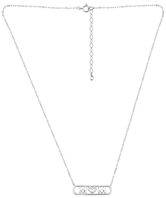 Mom Heart Pendant Necklace in 18k Gold-Plated Sterling Silver (also in Sterling Silver), 16" + 2" extender, Exclusively at Macy's