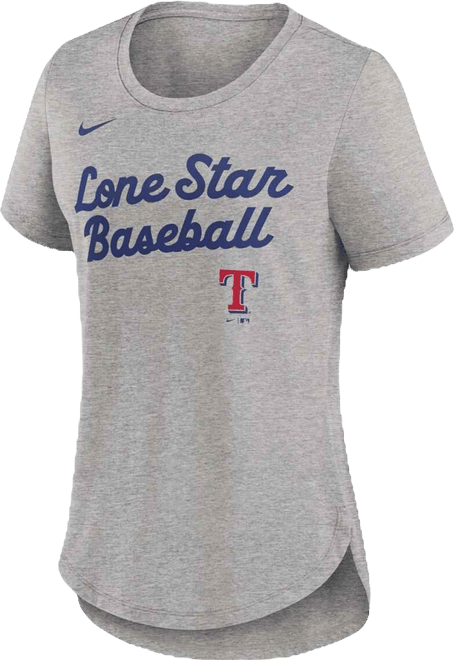 Women's Heather Gray Texas Rangers Script Tri-Blend T-Shirt
