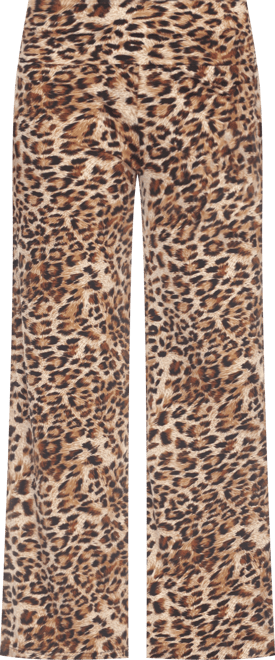 Women's Cheetah Print Wide Leg Pants