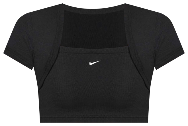 Nike Sportswear Chill Knit Women's Tight Cropped Mini-Rib 2-in-1 Top