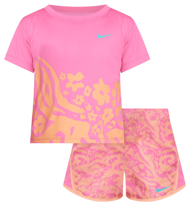Nike Dri-FIT Conjunto de 2 piezas Wild Flower Tempo para niños talla pequeña