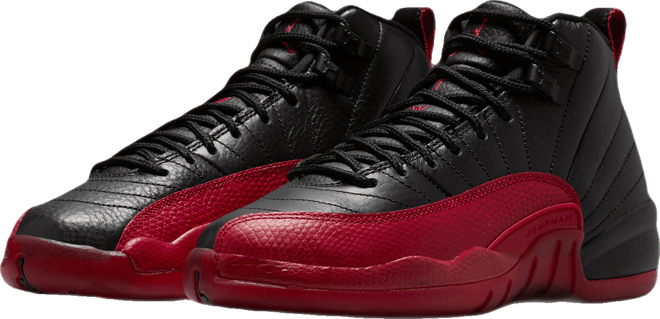 Air Jordan 12 Retro "Black and Varsity Red" Big Kids' Shoes