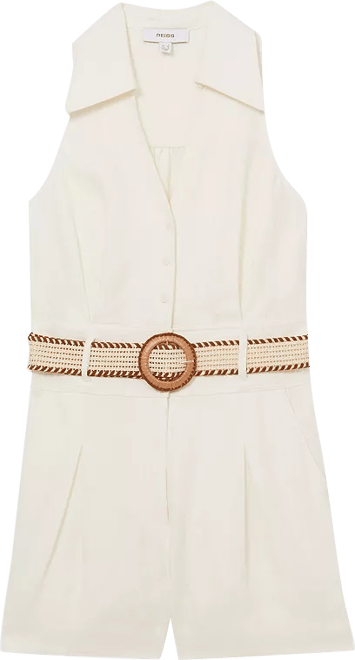 REISS Anjie Linen Romper | Bloomingdale's
