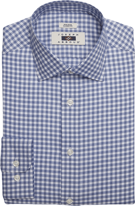 Joseph Abboud Classic Fit Check Dress Shirt, Blue | Men's Wearhouse