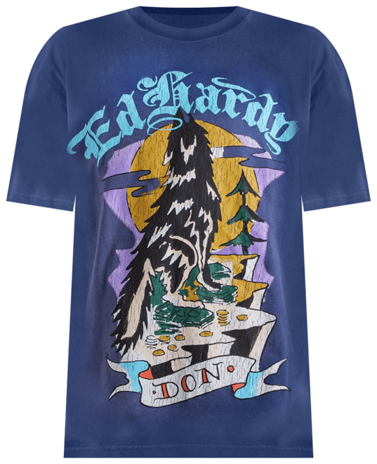 Ed Hardy  Don Wolf Short Sleeve Boxy Tee