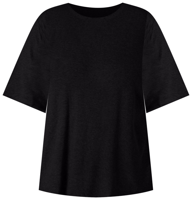 T. Tahari Plus Solid Short Sleeve Crew Neck Top