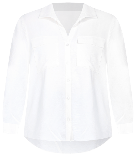Zac & Rachel Plus 3/4 Roll Sleeve Crinkled Crepe Top