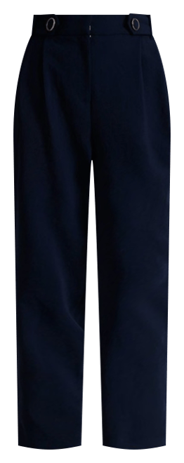 Button Detail Tapered Pant in Navy