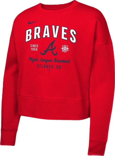 Big Girls Red Atlanta Braves Fleece Sweatshirt