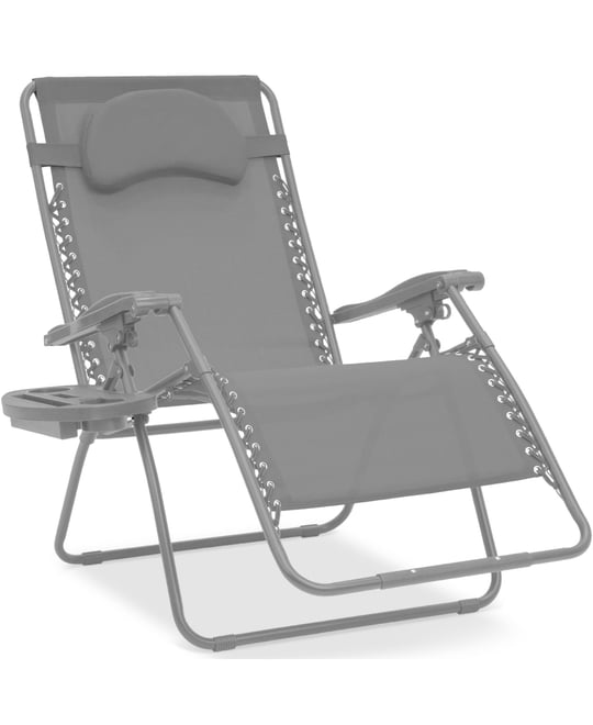 Oversized Zero Gravity Chair, Folding Outdoor Patio Recliner w/ Cup Holder