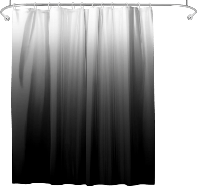 71x74 Ombre Black Shower Curtain