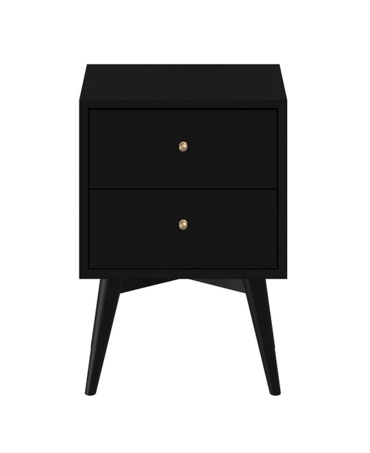 Sturdy Two-Drawer Solid Wood Nightstand for Bedside Essentials