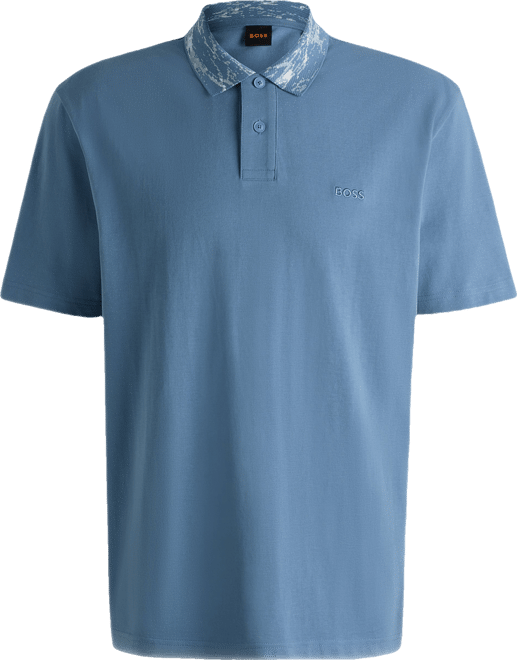 Boss by  Men's Relaxed-Fit Cotton-Pique with Collar Artwork Polo Shirt