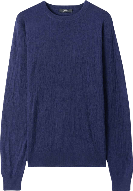 Men's Lightweight Silk Cashmere Textured Sweater