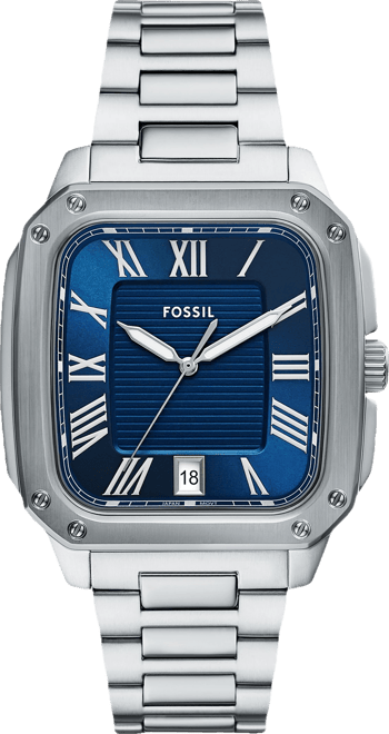 Men's Crosby Three-Hand Date Stainless Steel Watch, 42mm