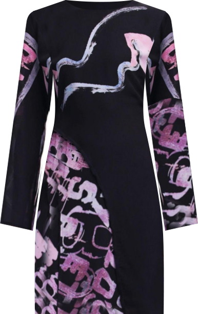 Women's Asymmetric short dress with letters