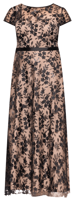 Plus Size Embellished 3D Flower Ball Gown