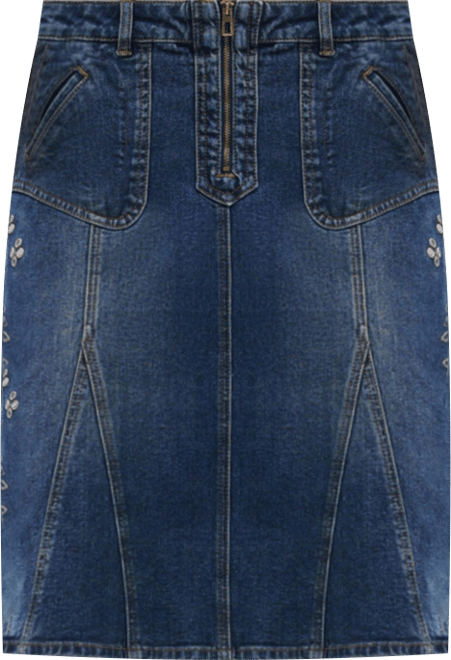Women's Embroidered denim skirt