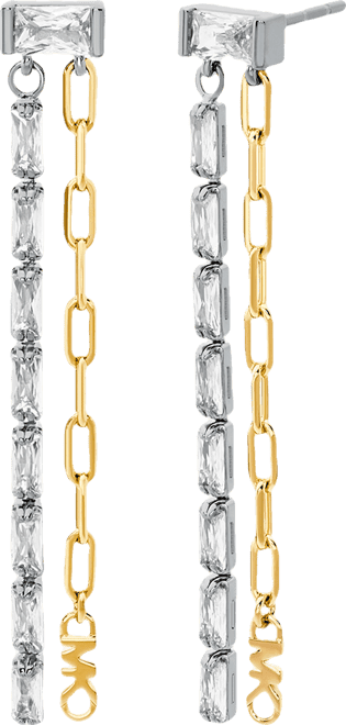 14K Gold-Plated Brass Mixed Chain Earrings