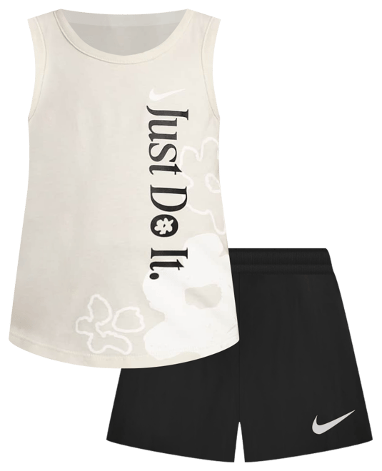 Nike Dri-FIT Conjunto de 2 piezas de camiseta de tirantes y shorts de malla Wild Flower para infantil