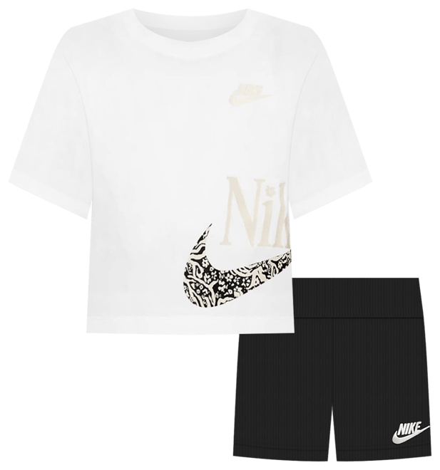 Nike Conjunto de playera y shorts Wild Flower Boxy infantil