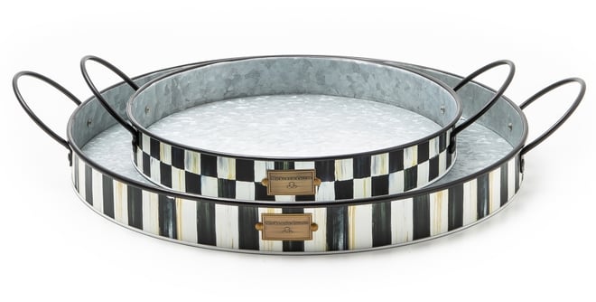Spectator Galvanized Serving Trays, Set of 2