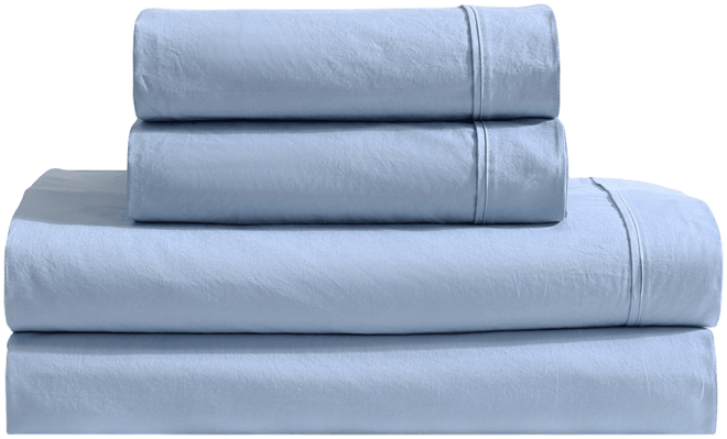 Washed Cotton Percale 4-Pc. Sheet Set, Queen