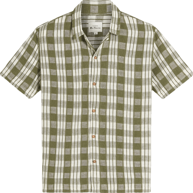 Ben Sherman Men's Reworked Gingham Check Short Sleeve Shirt