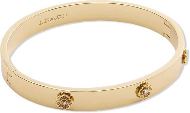 Signature Faux Stone Tea Rose Enamel Bangle Boxed Bracelet