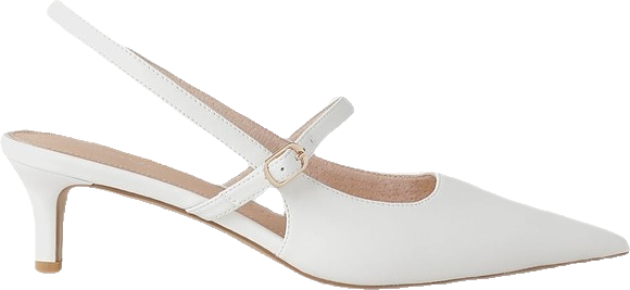 Kitten Heel in White Leather