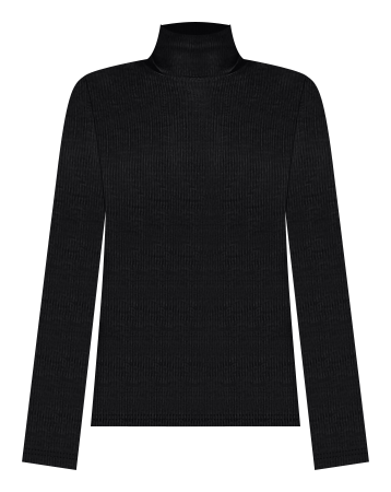 Stasia Merino Roll Neck Knit Jumper in Black