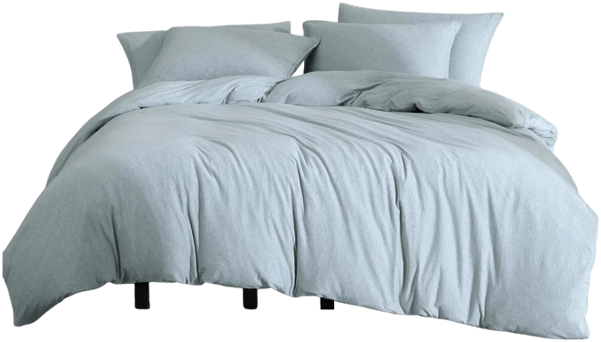 Modern Cotton Melange Jersey 3 Piece Comforter Set, King