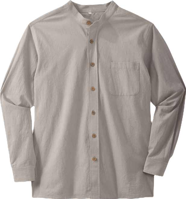 Big & Tall Gauze Mandarin Collar Shirt