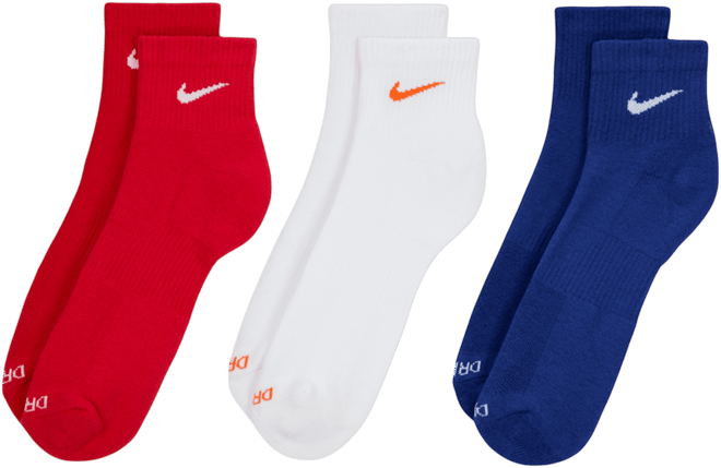Nike Everyday Plus Cushioned Meias de treino pelo tornozelo (3 pares)